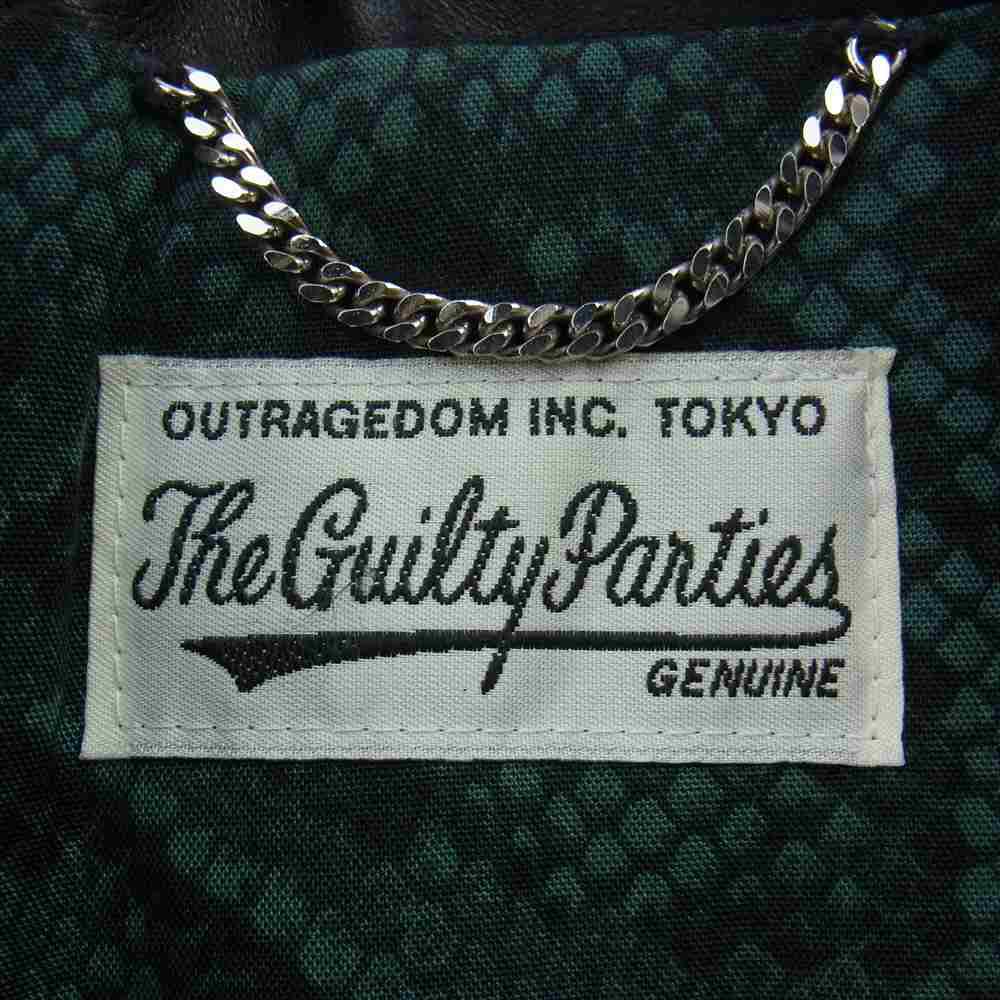 WACKO MARIA ワコマリア LEATHER VARSITY JACKET レザー バーシティー ジャケット スタジャン ブラック系 S【中古】