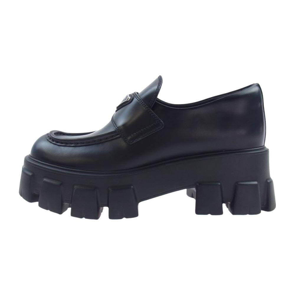 PRADA プラダ モノリス ローファー レザー シューズ ブラック系 37.5【中古】