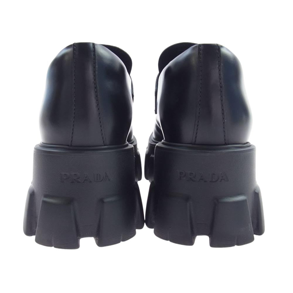 PRADA プラダ モノリス ローファー レザー シューズ ブラック系 37.5【中古】