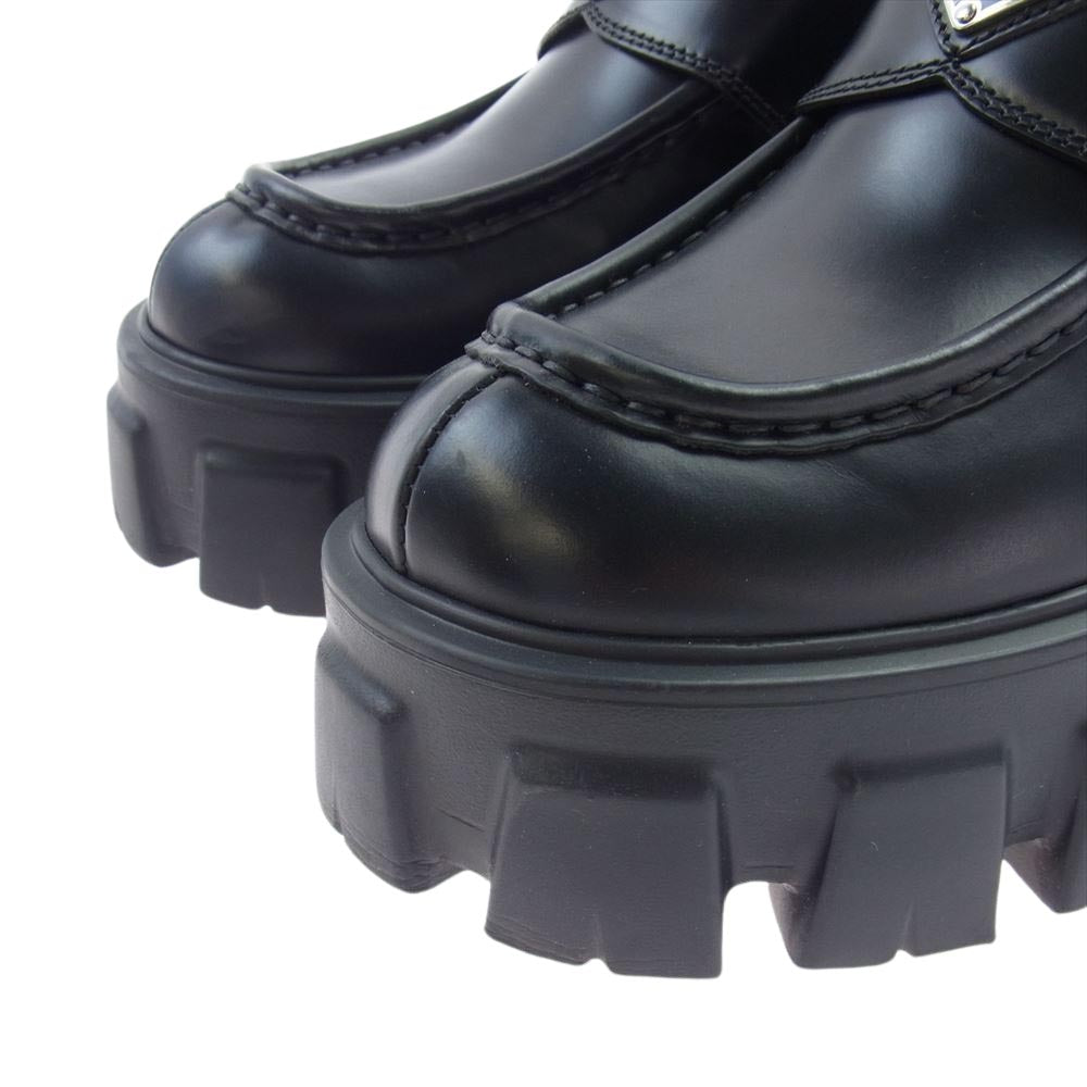 PRADA プラダ モノリス ローファー レザー シューズ ブラック系 37.5【中古】