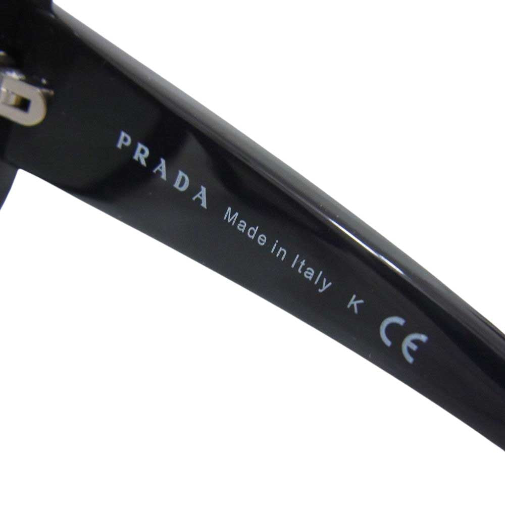 PRADA プラダ SPR 25N ビッグフレーム サングラス メガネ 眼鏡 ブラック系 61□13【中古】