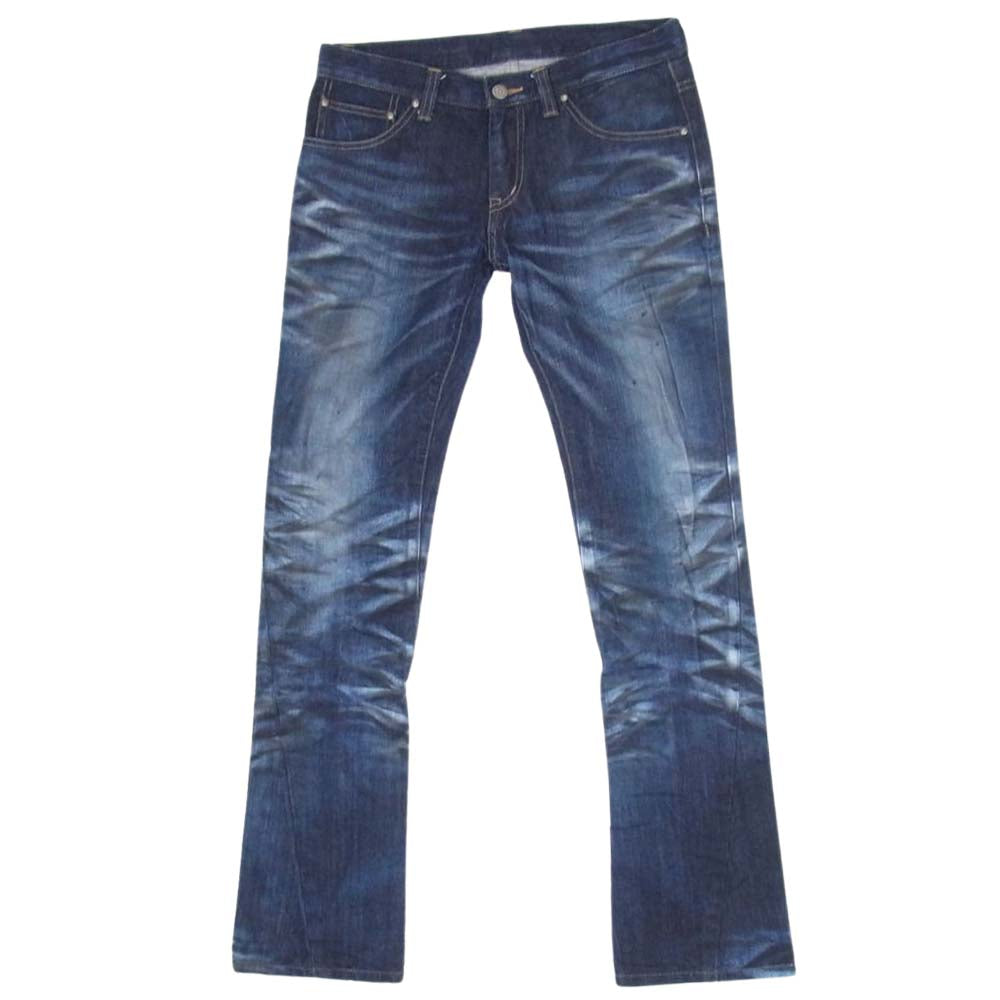 TORNADO MART トルネードマート USED加工 ツイストシーム 立体裁断 ブーツカット フレア デニムパンツ ジーンズ インディゴブルー系 M【中古】