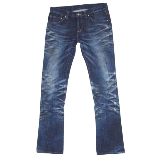 TORNADO MART トルネードマート USED加工 ツイストシーム 立体裁断 ブーツカット フレア デニムパンツ ジーンズ インディゴブルー系 M【中古】