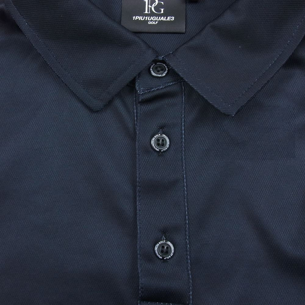 1piu1uguale3 ウノピュウノウグァーレトレ GRT049-POE202 GOLF ゴルフ BIG 折鶴ロゴ 半袖 ポロ シャツ ネイビー系 4【中古】