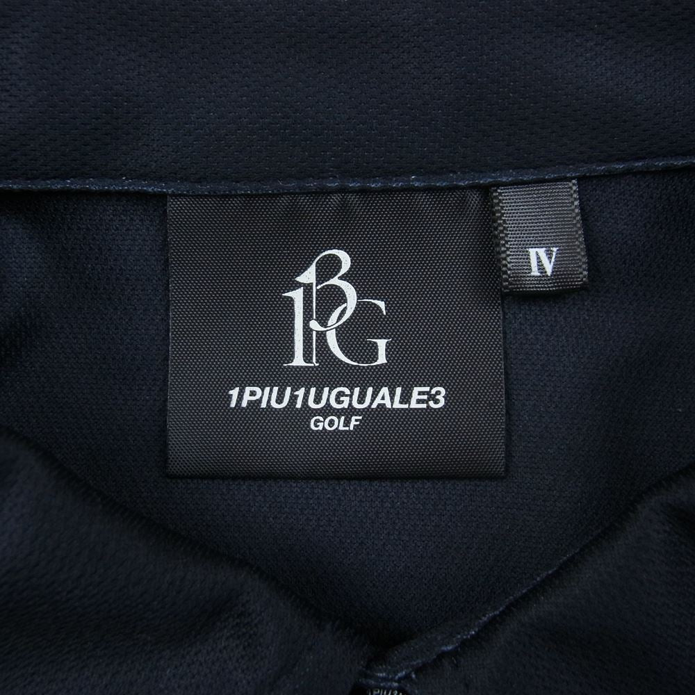 1piu1uguale3 ウノピュウノウグァーレトレ GRT049-POE202 GOLF ゴルフ BIG 折鶴ロゴ 半袖 ポロ シャツ ネイビー系 4【中古】