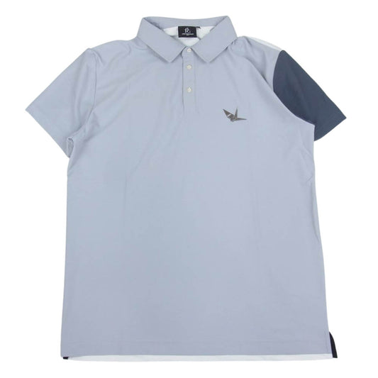 1piu1uguale3 ウノピュウノウグァーレトレ GRT086-POE327 GOLF ゴルフ 折鶴ロゴ CRAZY S/S POLO クレイジー 半袖 ポロシャツ グレー系 5【中古】