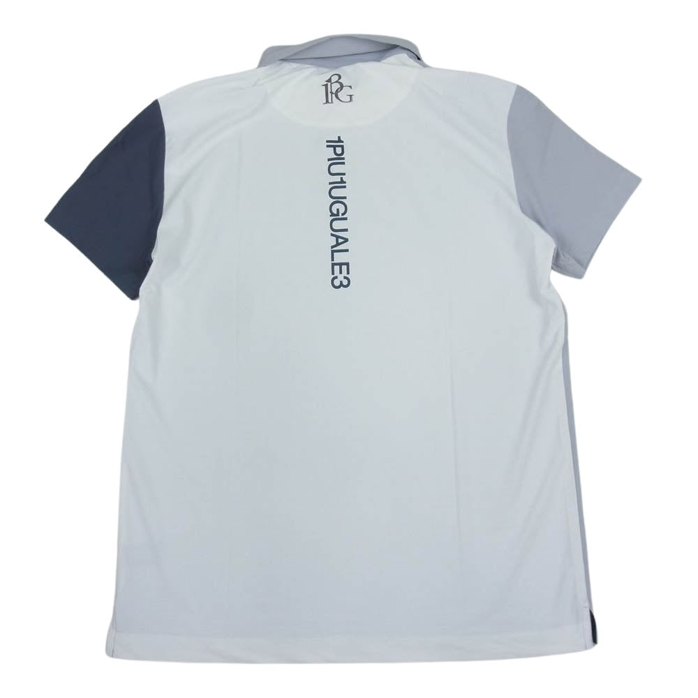1piu1uguale3 ウノピュウノウグァーレトレ GRT086-POE327 GOLF ゴルフ 折鶴ロゴ CRAZY S/S POLO クレイジー 半袖 ポロシャツ グレー系 5【中古】