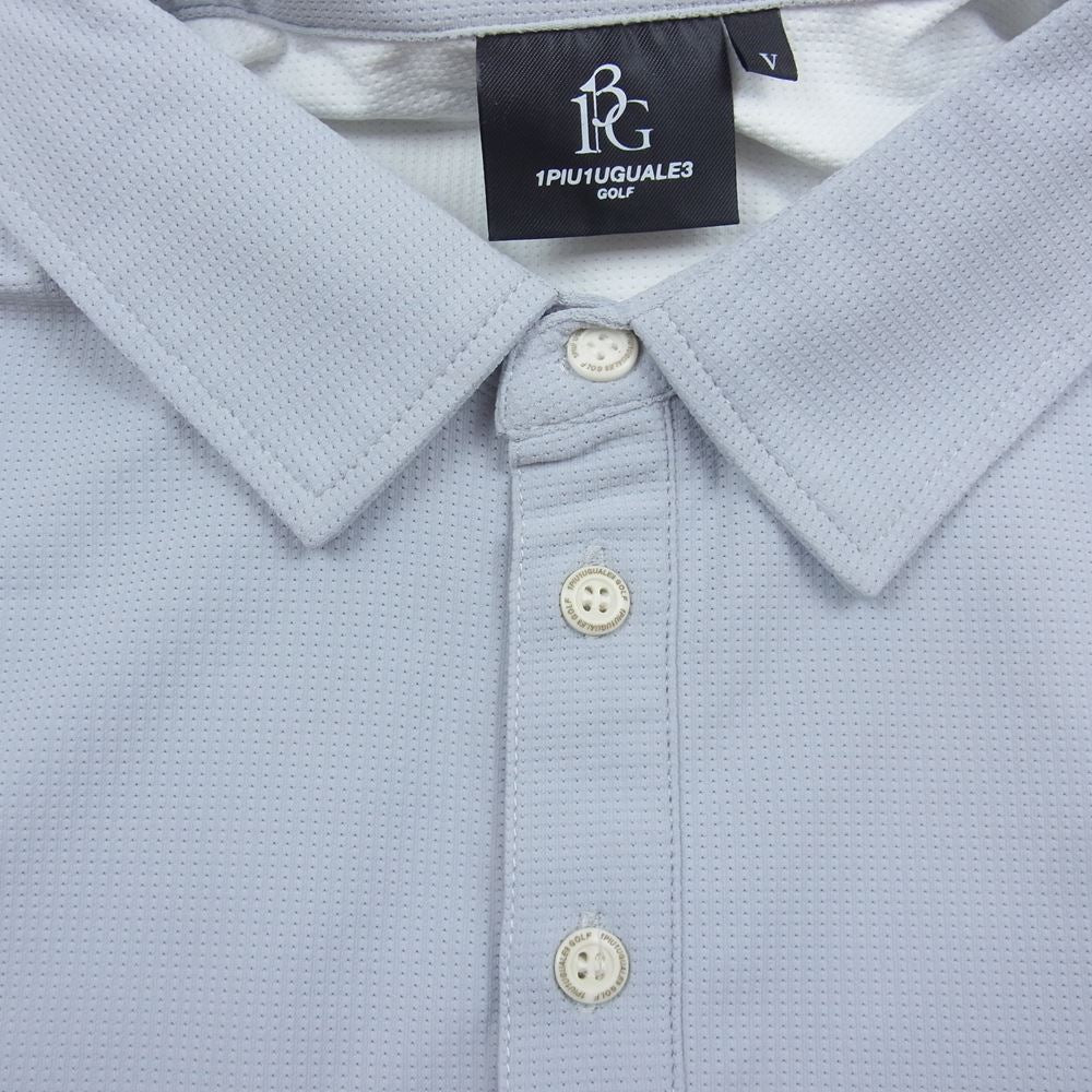 1piu1uguale3 ウノピュウノウグァーレトレ GRT086-POE327 GOLF ゴルフ 折鶴ロゴ CRAZY S/S POLO クレイジー 半袖 ポロシャツ グレー系 5【中古】