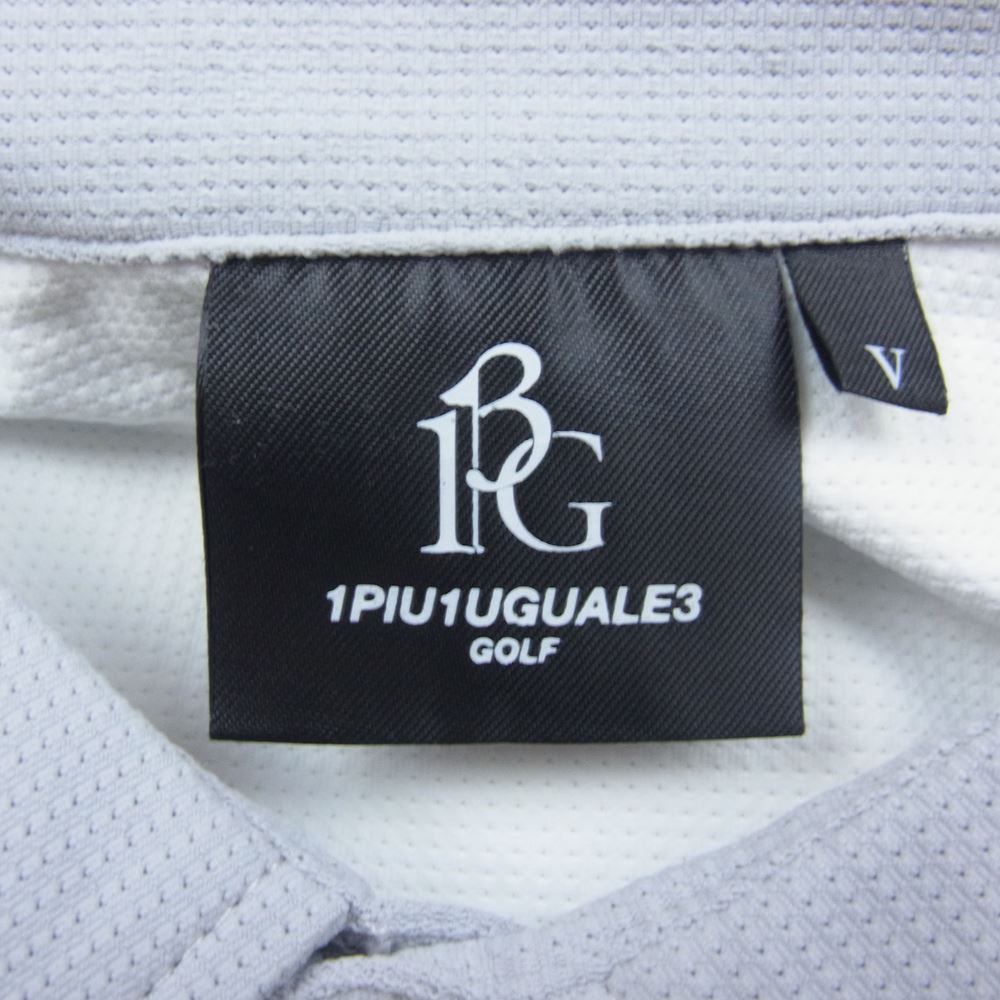 1piu1uguale3 ウノピュウノウグァーレトレ GRT086-POE327 GOLF ゴルフ 折鶴ロゴ CRAZY S/S POLO クレイジー 半袖 ポロシャツ グレー系 5【中古】