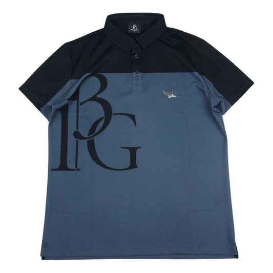 1piu1uguale3 ウノピュウノウグァーレトレ GRT078-POE319 GOLF ゴルフ 折鶴ロゴ  S/S POLO 113G LOGO 半袖 ポロシャツ ブラック系 5【中古】