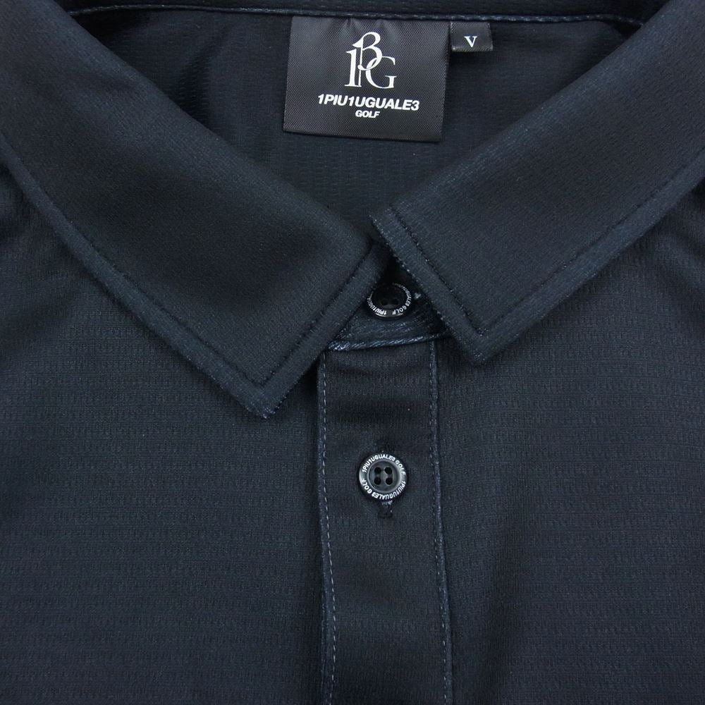 1piu1uguale3 ウノピュウノウグァーレトレ GRT078-POE319 GOLF ゴルフ 折鶴ロゴ  S/S POLO 113G LOGO 半袖 ポロシャツ ブラック系 5【中古】