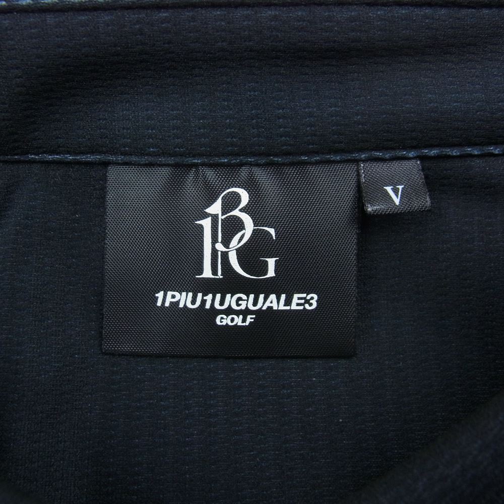 1piu1uguale3 ウノピュウノウグァーレトレ GRT078-POE319 GOLF ゴルフ 折鶴ロゴ  S/S POLO 113G LOGO 半袖 ポロシャツ ブラック系 5【中古】