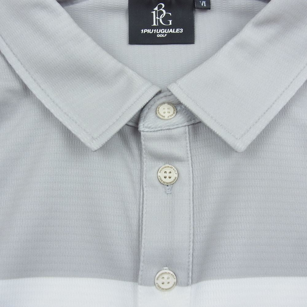 1piu1uguale3 ウノピュウノウグァーレトレ GRT078-POE319 GOLF ゴルフ 折鶴ロゴ  S/S POLO 113G LOGO 半袖 ポロシャツ ホワイト系 6【中古】