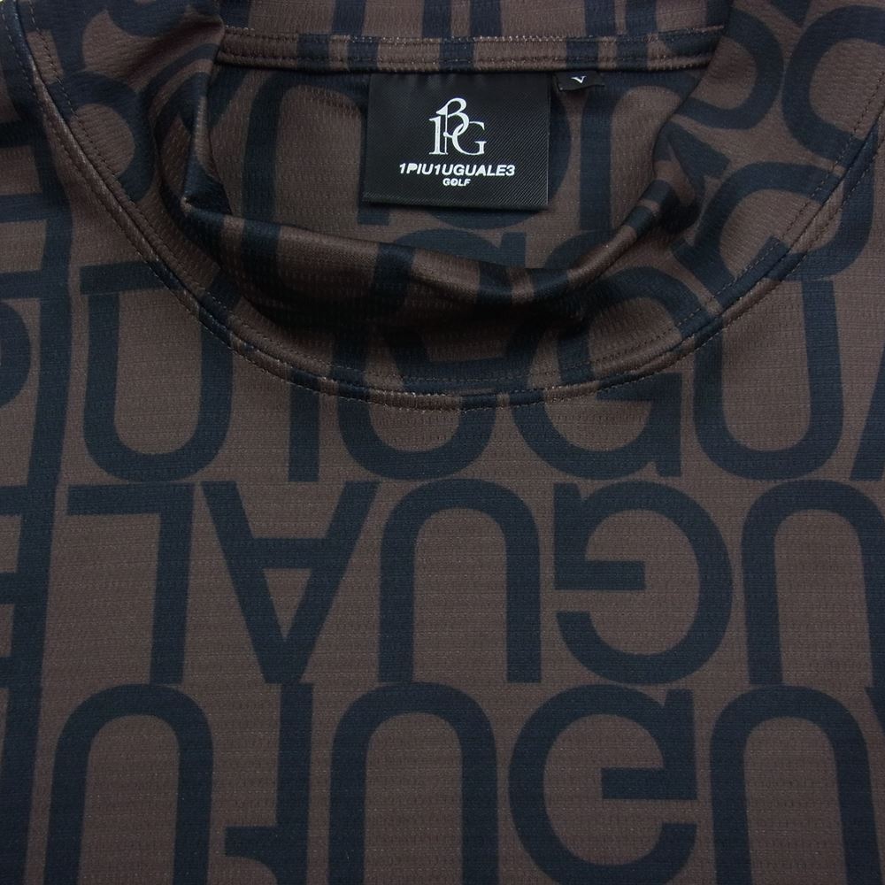 1piu1uguale3 ウノピュウノウグァーレトレ GRT081-POE322 GOLF ゴルフ BIG LOGO S/S MOCK ビッグロゴ モック ネック 半袖 Tシャツ ブラウン系 5【中古】