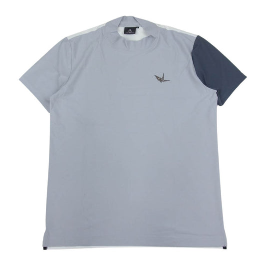 1piu1uguale3 ウノピュウノウグァーレトレ GRT087-POE328 GOLF ゴルフ 折鶴ロゴ MOCK NECK CRAZY クレイジー モックネック 半袖 Tシャツ ホワイト系 6【中古】