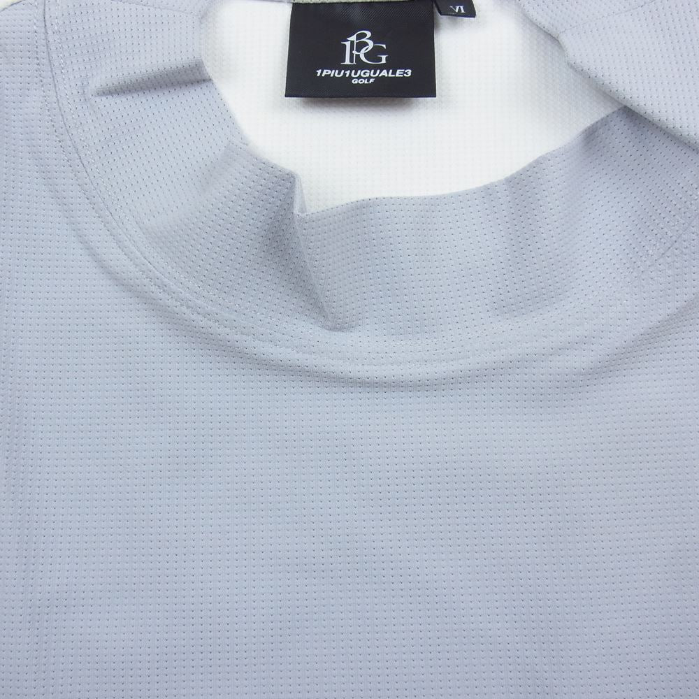 1piu1uguale3 ウノピュウノウグァーレトレ GRT087-POE328 GOLF ゴルフ 折鶴ロゴ MOCK NECK CRAZY クレイジー モックネック 半袖 Tシャツ ホワイト系 6【中古】