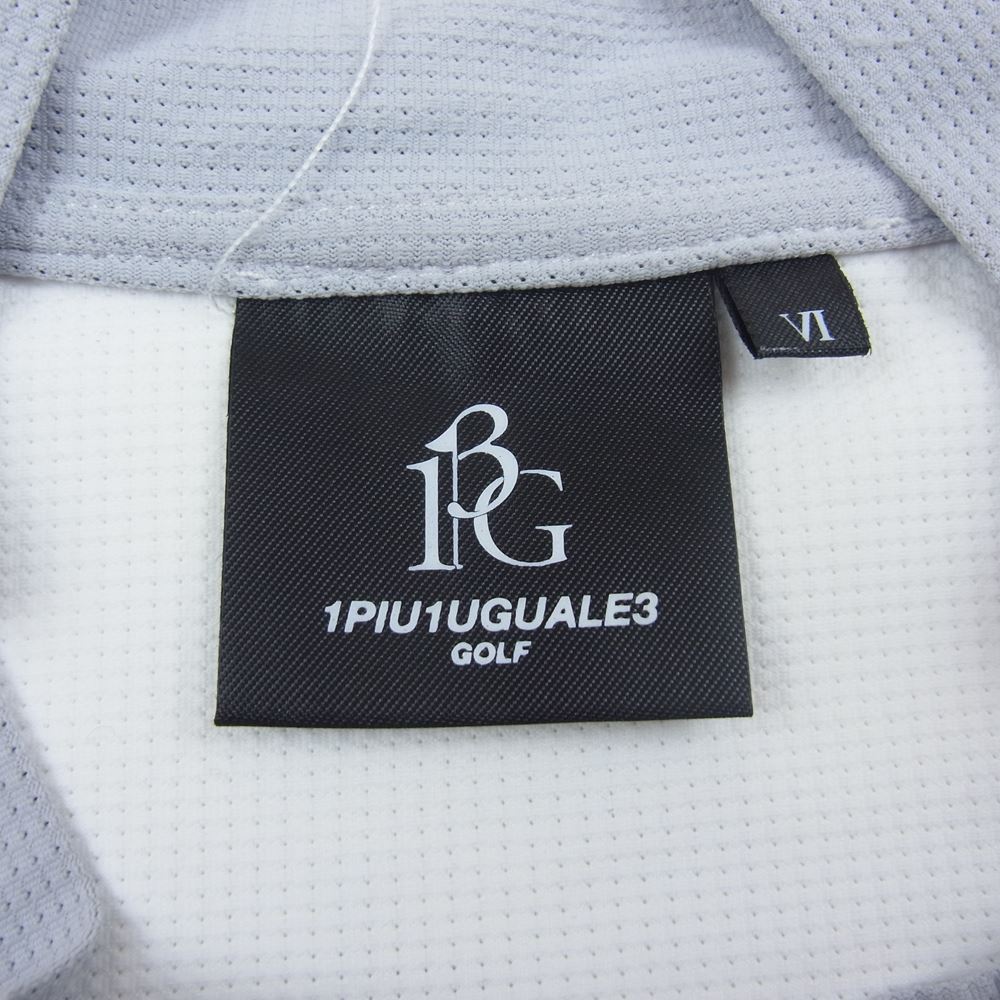 1piu1uguale3 ウノピュウノウグァーレトレ GRT087-POE328 GOLF ゴルフ 折鶴ロゴ MOCK NECK CRAZY クレイジー モックネック 半袖 Tシャツ ホワイト系 6【中古】