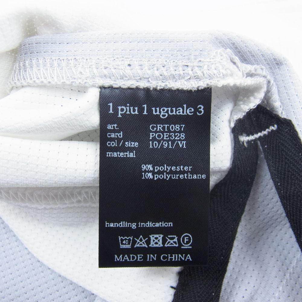 1piu1uguale3 ウノピュウノウグァーレトレ GRT087-POE328 GOLF ゴルフ 折鶴ロゴ MOCK NECK CRAZY クレイジー モックネック 半袖 Tシャツ ホワイト系 6【中古】