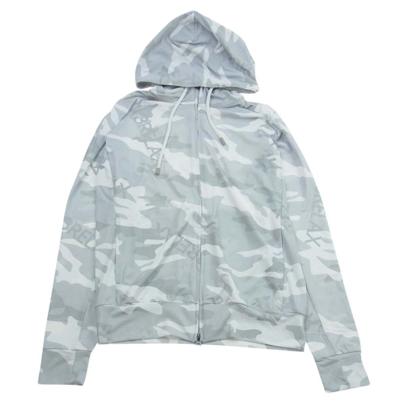 1piu1uguale3 ウノピュウノウグァーレトレ USB-23031 RELAX リラックス CAMO LOGO HOODIE カモフラ ロゴ ラッシュガードパーカー ハーフ パンツ セットアップ ライトグレー系 JP:L・EU:M【中古】