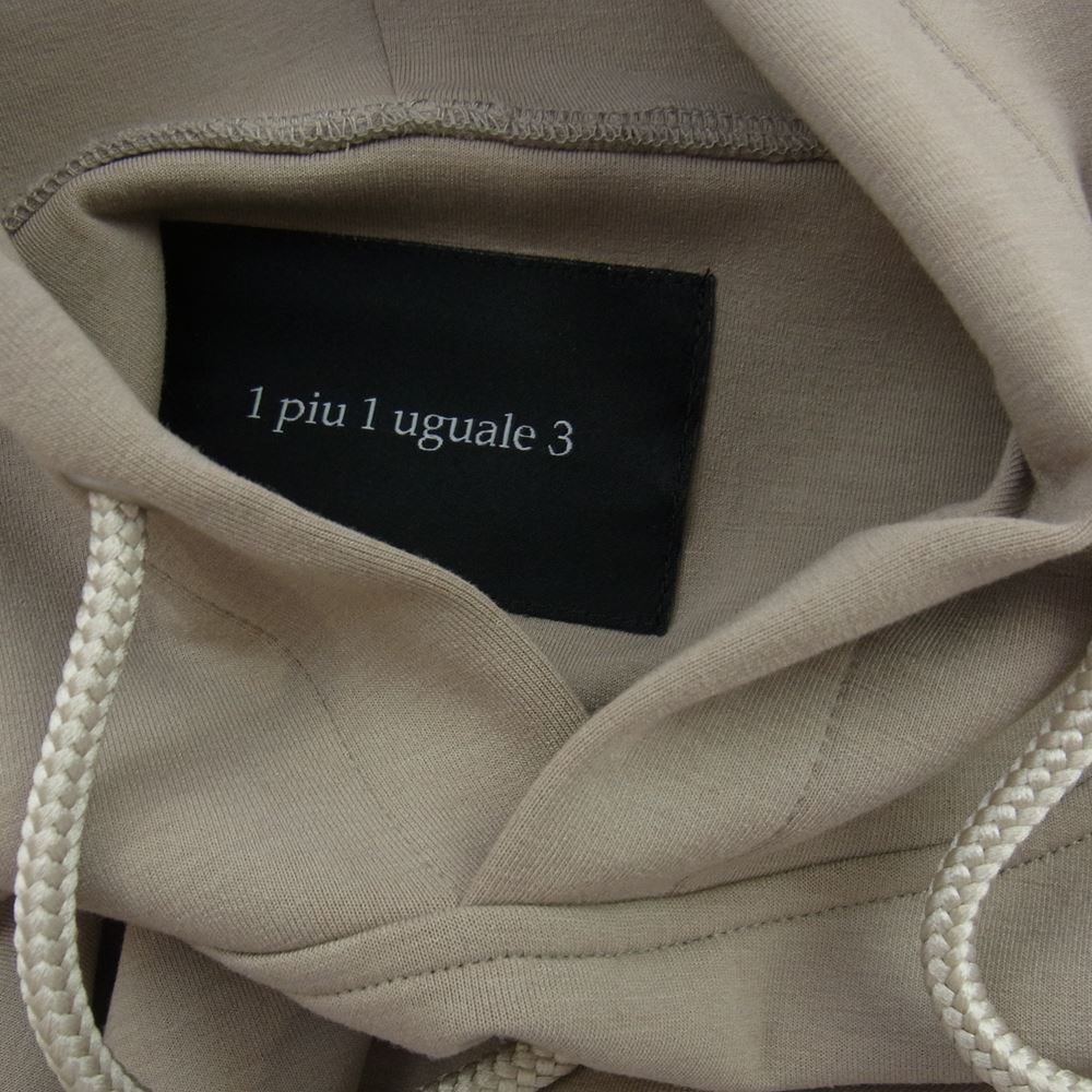 1piu1uguale3 ウノピュウノウグァーレトレ MRT301-PRY103 HOODED T PASCAL JERSEY ロゴ スウェット 半袖 パーカー ハーフパンツ セットアップ ベージュ ベージュ系【中古】