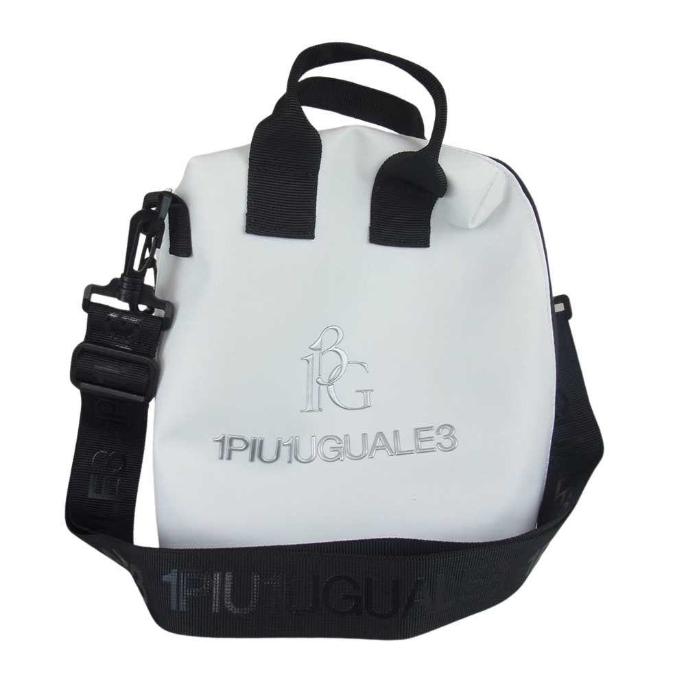 1piu1uguale3 ウノピュウノウグァーレトレ ロゴ ショルダー バッグ ホワイト系【美品】【中古】