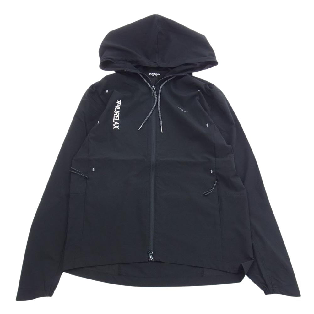 1piu1uguale3 ウノピュウノウグァーレトレ USO-23016 RELAX リラックス 折鶴ロゴ ランニング ジップアップ パーカー パンツ セットアップ ブラック系 JP:L・EU:M【中古】