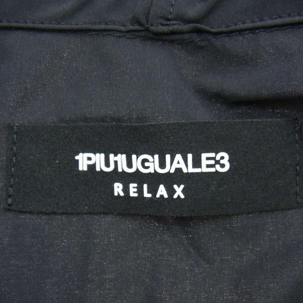1piu1uguale3 ウノピュウノウグァーレトレ USO-23016 RELAX リラックス 折鶴ロゴ ランニング ジップアップ パーカー パンツ セットアップ ブラック系 JP:L・EU:M【中古】