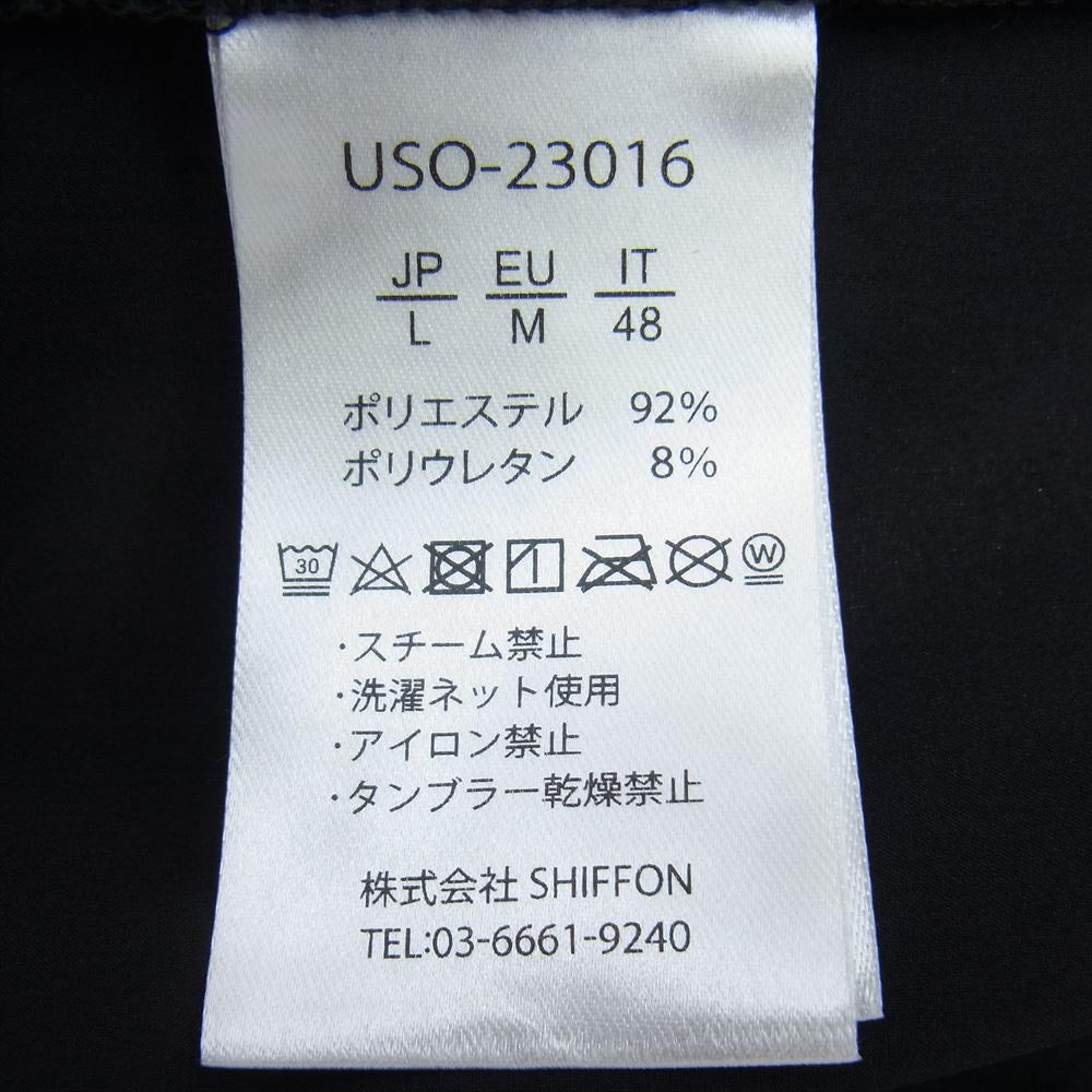1piu1uguale3 ウノピュウノウグァーレトレ USO-23016 RELAX リラックス 折鶴ロゴ ランニング ジップアップ パーカー パンツ セットアップ ブラック系 JP:L・EU:M【中古】