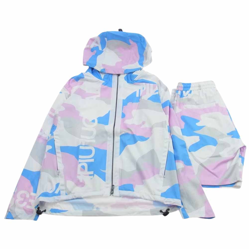 1piu1uguale3 ウノピュウノウグァーレトレ RELAX リラックス マルチカラー パーカー ハーフパンツ セットアップ ホワイト系 ライトブルー系 ライトピンク系 JP:L:EU:M【中古】