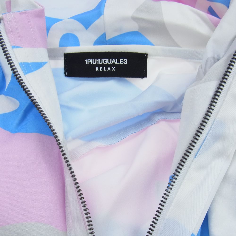 1piu1uguale3 ウノピュウノウグァーレトレ RELAX リラックス マルチカラー パーカー ハーフパンツ セットアップ ホワイト系 ライトブルー系 ライトピンク系 JP:L:EU:M【中古】