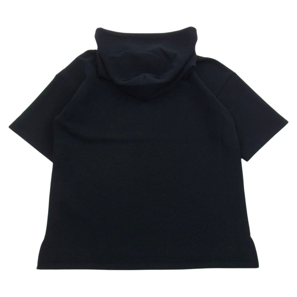 1piu1uguale3 ウノピュウノウグァーレトレ MRT301-PRY103 HOODED T PASCAL JERSEY ロゴ スウェット 半袖 パーカー ハーフパンツ セットアップ ブラック系 IV（4）【中古】