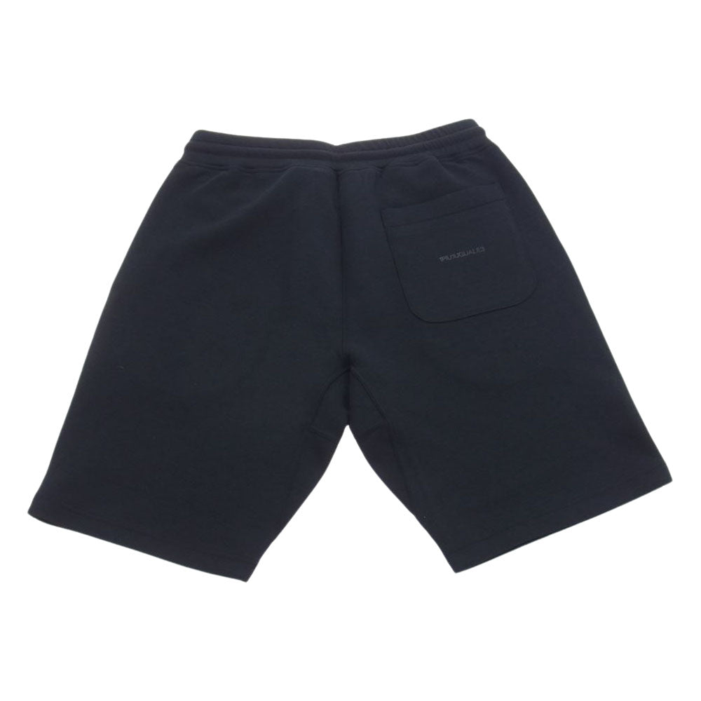 1piu1uguale3 ウノピュウノウグァーレトレ MRT301-PRY103 HOODED T PASCAL JERSEY ロゴ スウェット 半袖 パーカー ハーフパンツ セットアップ ブラック系 IV（4）【中古】