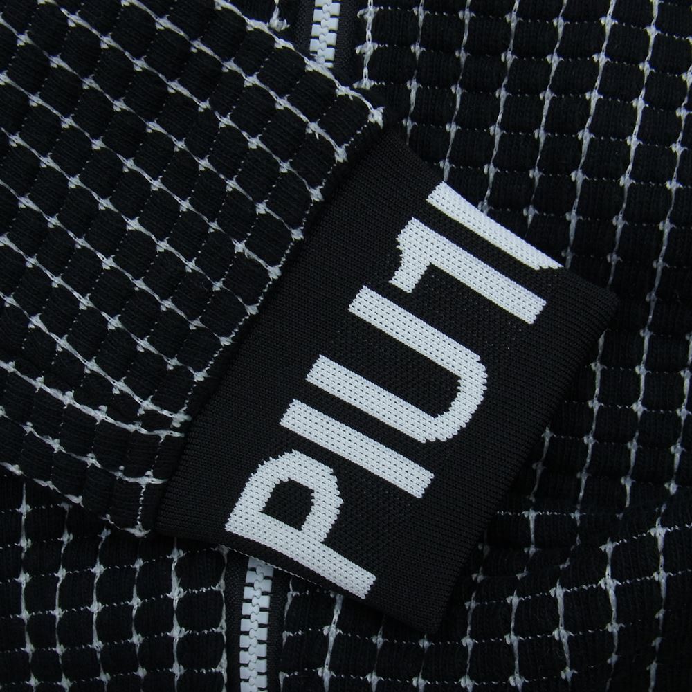 1piu1uguale3 ウノピュウノウグァーレトレ USO-22013 RELAX リラックス ワッフル リブ ロゴ パーカー ハーフ パンツ セットアップ ブラック系 JP:L・EU:M【中古】