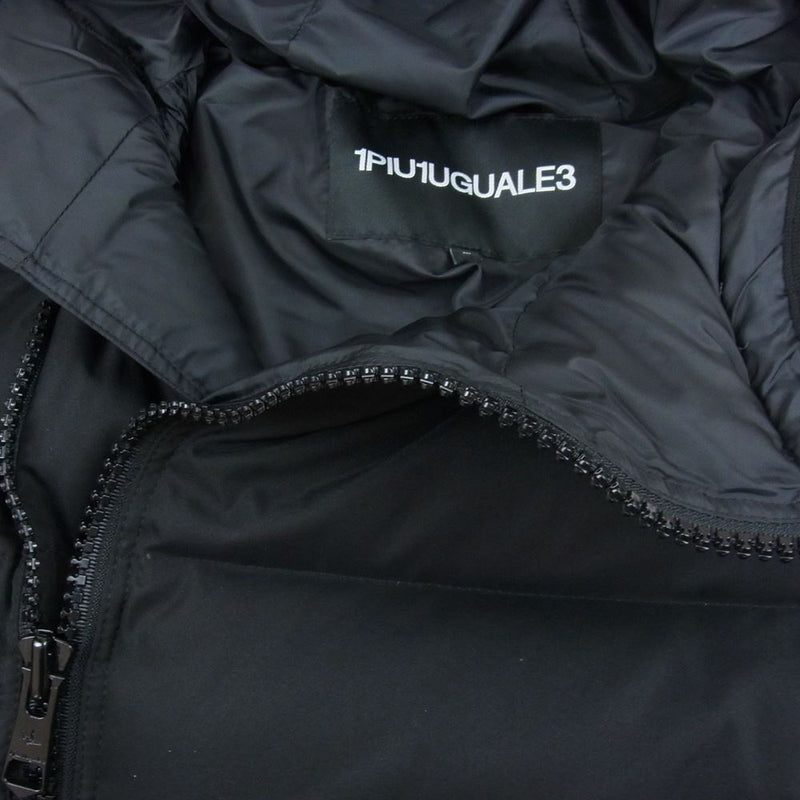 1piu1uguale3 ウノピュウノウグァーレトレ SIDE ZIP 3COMBI DOWN JK サイドジップ ダウン ジャケット ブラック系 3【中古】