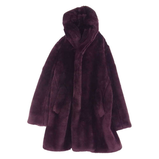 1piu1uguale3 ウノピュウノウグァーレトレ MRC137 ARN020 WRAP COAT フード ラップ ボア コート ワインレッド系 VI【中古】