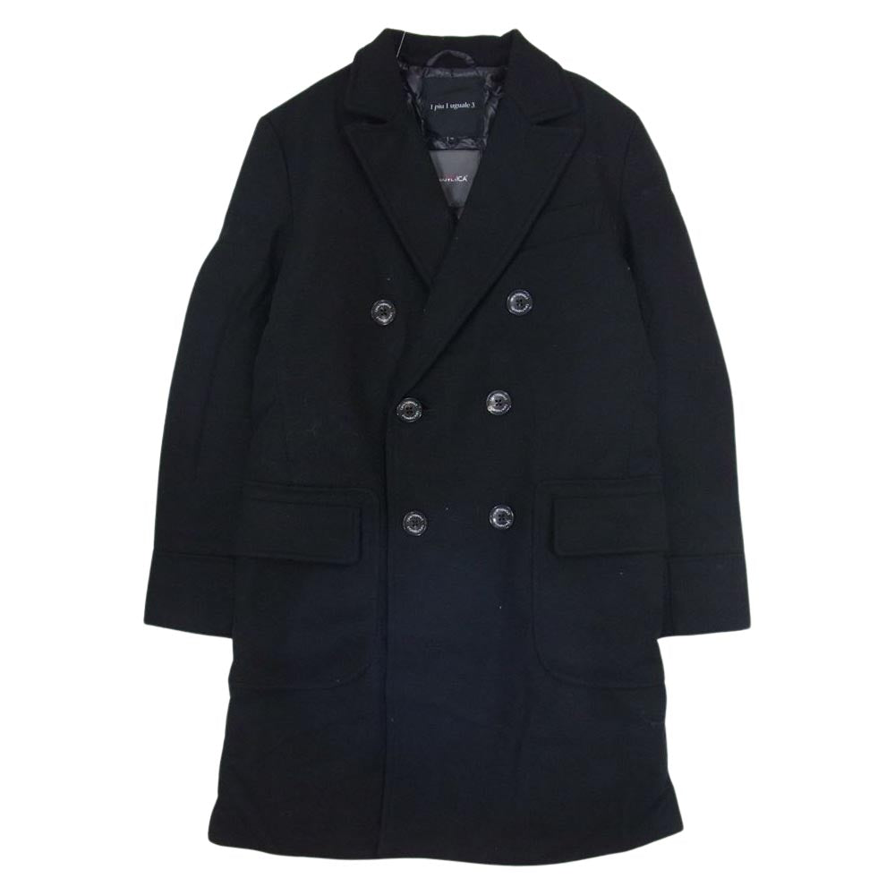 DUVETICA デュベティカ MRC040-WOL050 × 1PIU1UGUALE3 ウノピュウノウグァーレトレ STORM SYSTEM CHESTER COAT チェスター ダウン コート ブラック系 Ⅳ【美品】【中古】