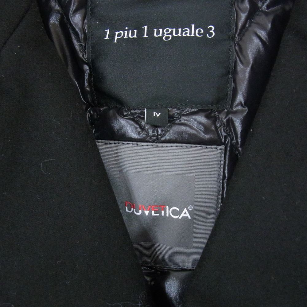 DUVETICA デュベティカ MRC040-WOL050 × 1PIU1UGUALE3 ウノピュウノウグァーレトレ STORM SYSTEM CHESTER COAT チェスター ダウン コート ブラック系 Ⅳ【美品】【中古】