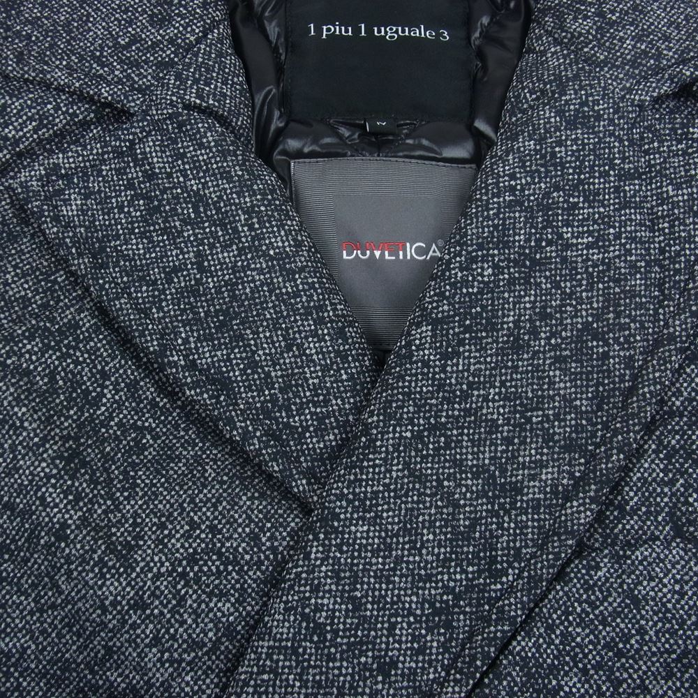 DUVETICA デュベティカ MRC040-POE037 × 1PIU1UGUALE3 ウノピュウノウグァーレトレ CHESTER COAT LIMONTA JAQUARD NYLON リモンタ ダウン チェスターコート ブラック系 4【美品】【中古】