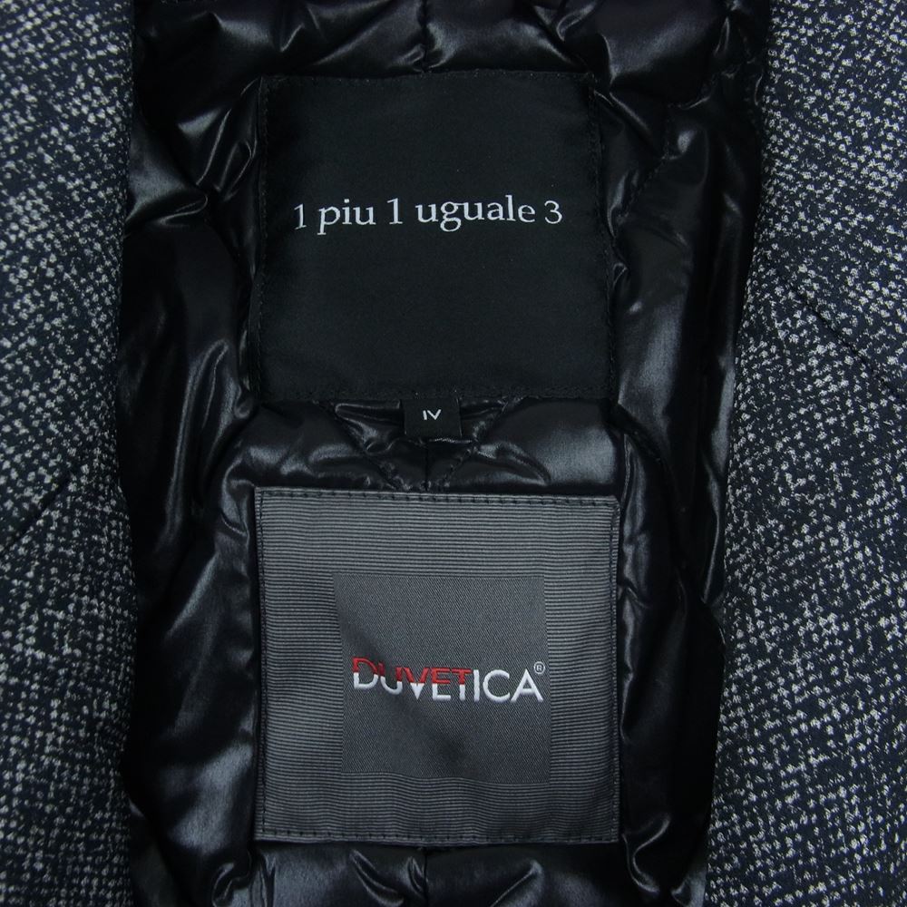 DUVETICA デュベティカ MRC040-POE037 × 1PIU1UGUALE3 ウノピュウノウグァーレトレ CHESTER COAT LIMONTA JAQUARD NYLON リモンタ ダウン チェスターコート ブラック系 4【美品】【中古】