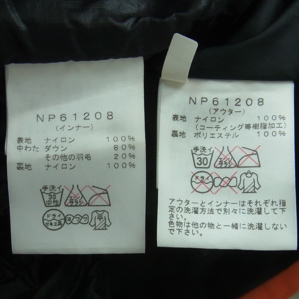 THE NORTH FACE ノースフェイス NP61208 ZEUS TRICLIMATE JACKET ゼウス トリクライメイト ダウン ジャケット オレンジ系 ブラック系 L【中古】