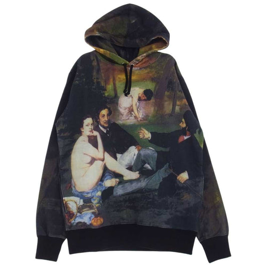 Supreme シュプリーム 14SS Le Bain Pullover ルベイン プルオーバースウェット パーカー エドゥアール・マネ 草上の昼食 総柄 プリント バックロゴ フーディー マルチカラー系 M【中古】