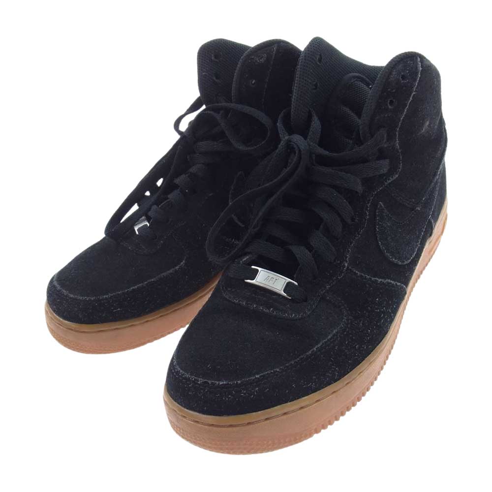NIKE ナイキ 749266-001 WMNS AIR FORCE 1 HI SUEDE ウィメンズ エア フォース 1 ハイ スエード スニーカー ブラック系 26.5cm【中古】