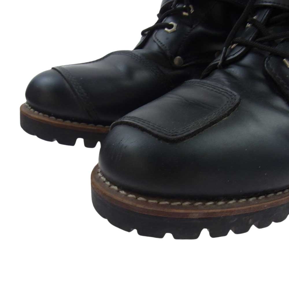 AVIREX アヴィレックス AV2100 ライダース レザー レースアップ ブーツ ブラック系 27.5cm【中古】