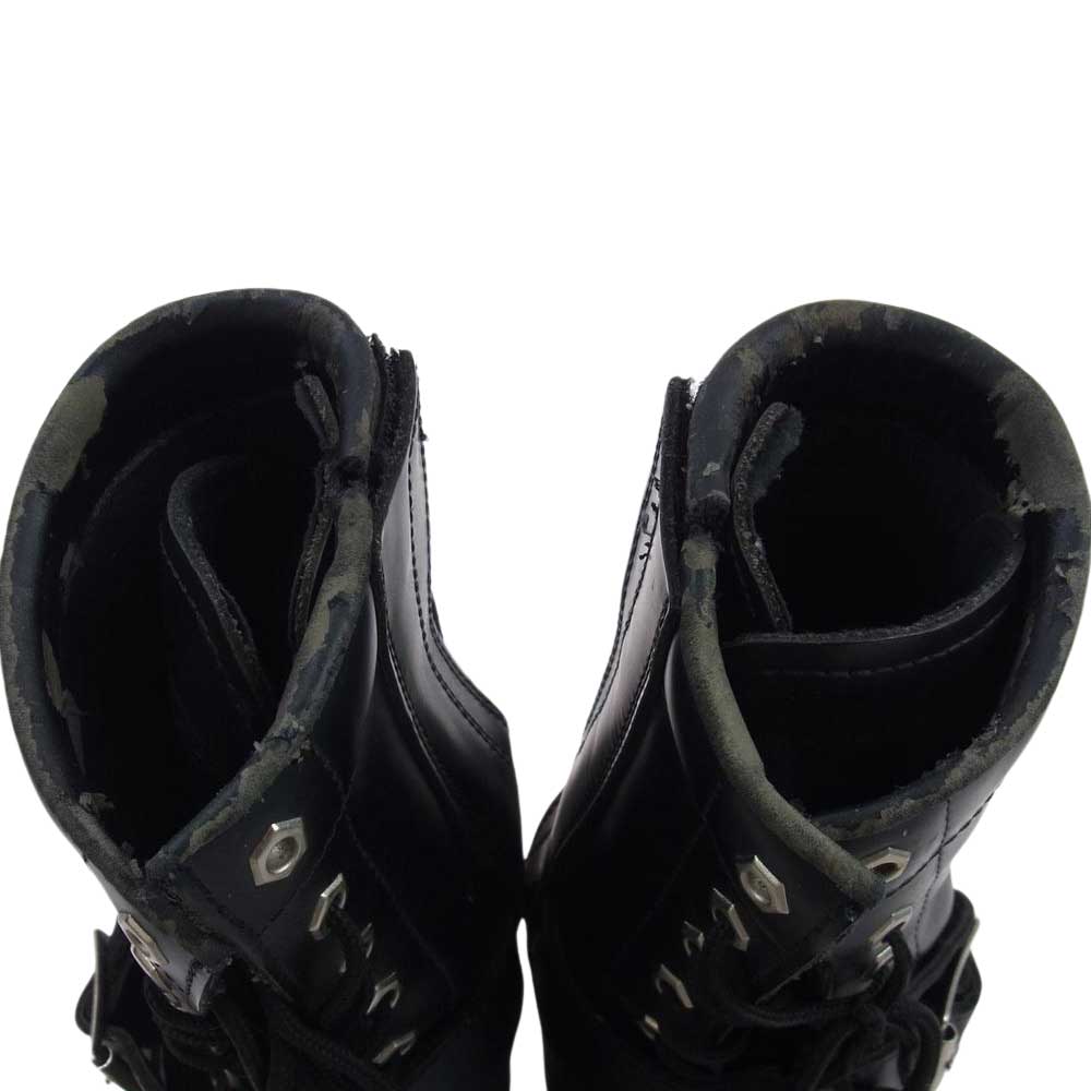 AVIREX アヴィレックス AV2100 ライダース レザー レースアップ ブーツ ブラック系 27.5cm【中古】