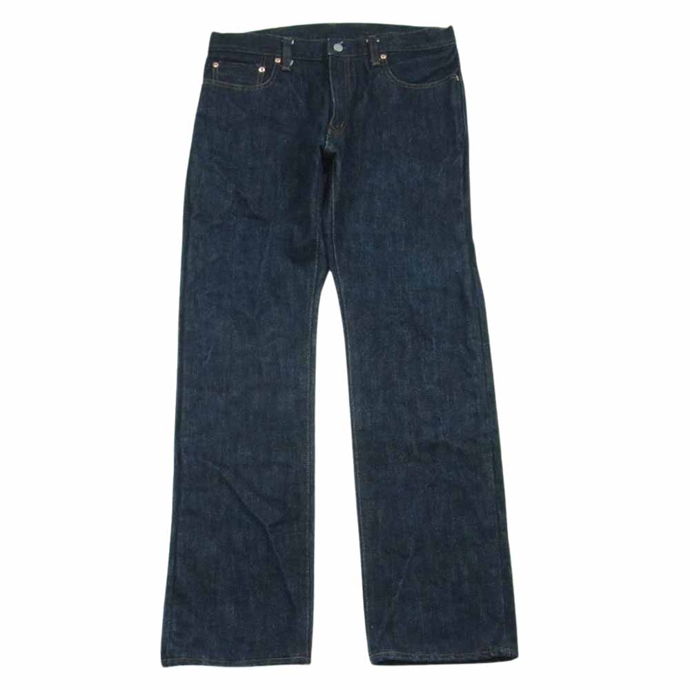 児島 25oz セルビッチ ストレート ジーンズ デニム パンツ インディゴブルー系 36【美品】【中古】