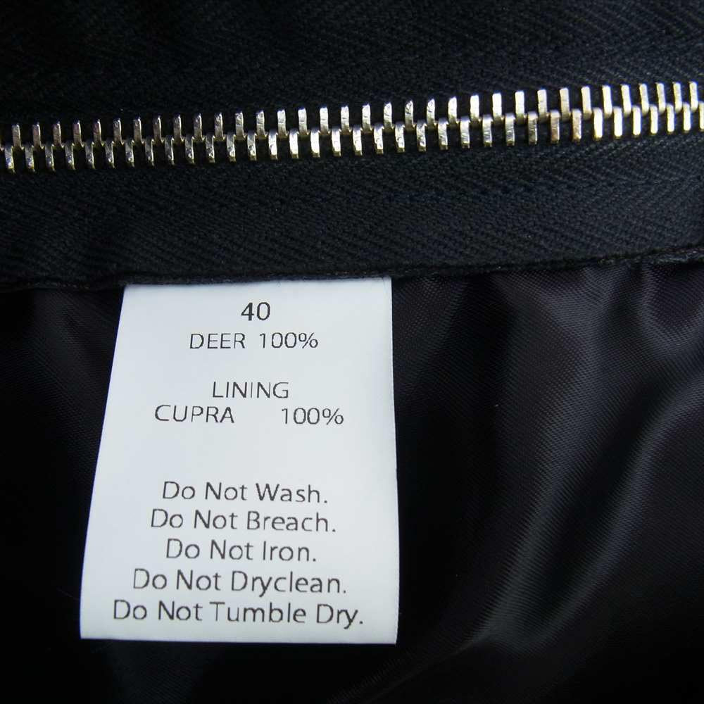 FINE CREEK LEATHERS ファインクリークレザー FINE CREEK&CO Plant プラント Deer 鹿革 ファインクリーク・アンド・コー レザー ジャケット ブラック ブラック系 40【美品】【中古】