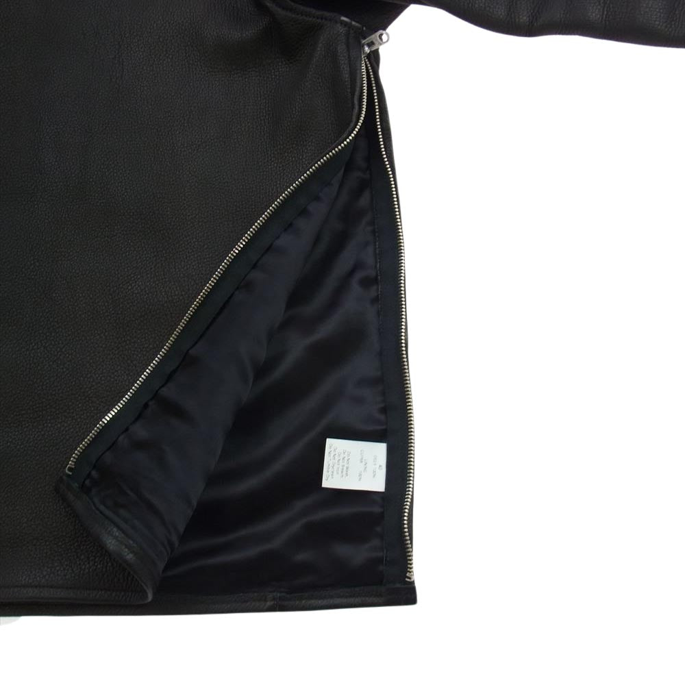 FINE CREEK LEATHERS ファインクリークレザー FINE CREEK&CO Plant プラント Deer 鹿革 ファインクリーク・アンド・コー レザー ジャケット ブラック ブラック系 40【美品】【中古】