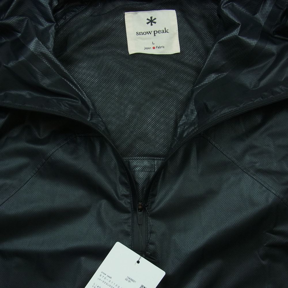 snowpeak スノーピーク JK-22SU006R Light Packable Rain Jacket フーデッド ナイロン ジャケット ブラック系 L【新古品】【未使用】【中古】