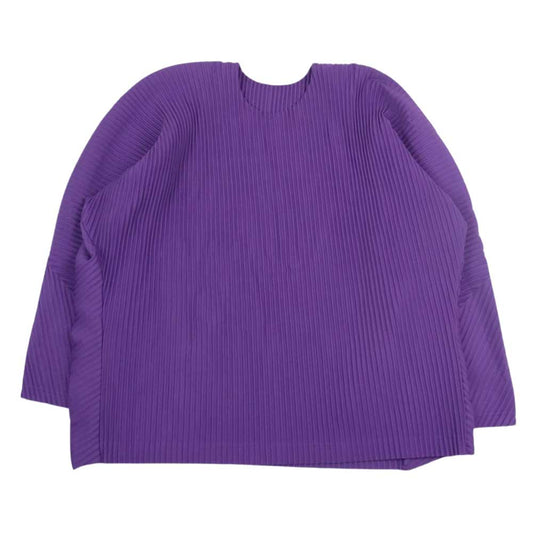 HOMME PLISSE ISSEY MIYAKE オム プリッセ イッセイミヤケ 23SS  HP31JK102 MONTHLY COLOR JANUARY  PLEATS プリーツ加工 クルーネック カットソー パープル系 2【中古】