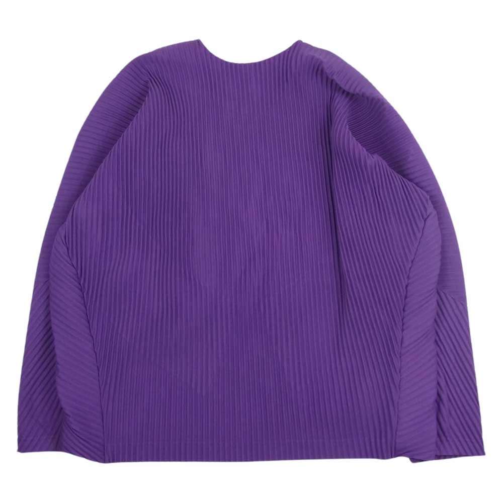 HOMME PLISSE ISSEY MIYAKE オム プリッセ イッセイミヤケ 23SS  HP31JK102 MONTHLY COLOR JANUARY  PLEATS プリーツ加工 クルーネック カットソー パープル系 2【中古】